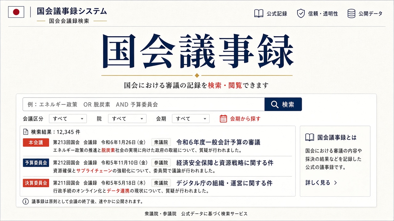 国会議事録システム（開発中）